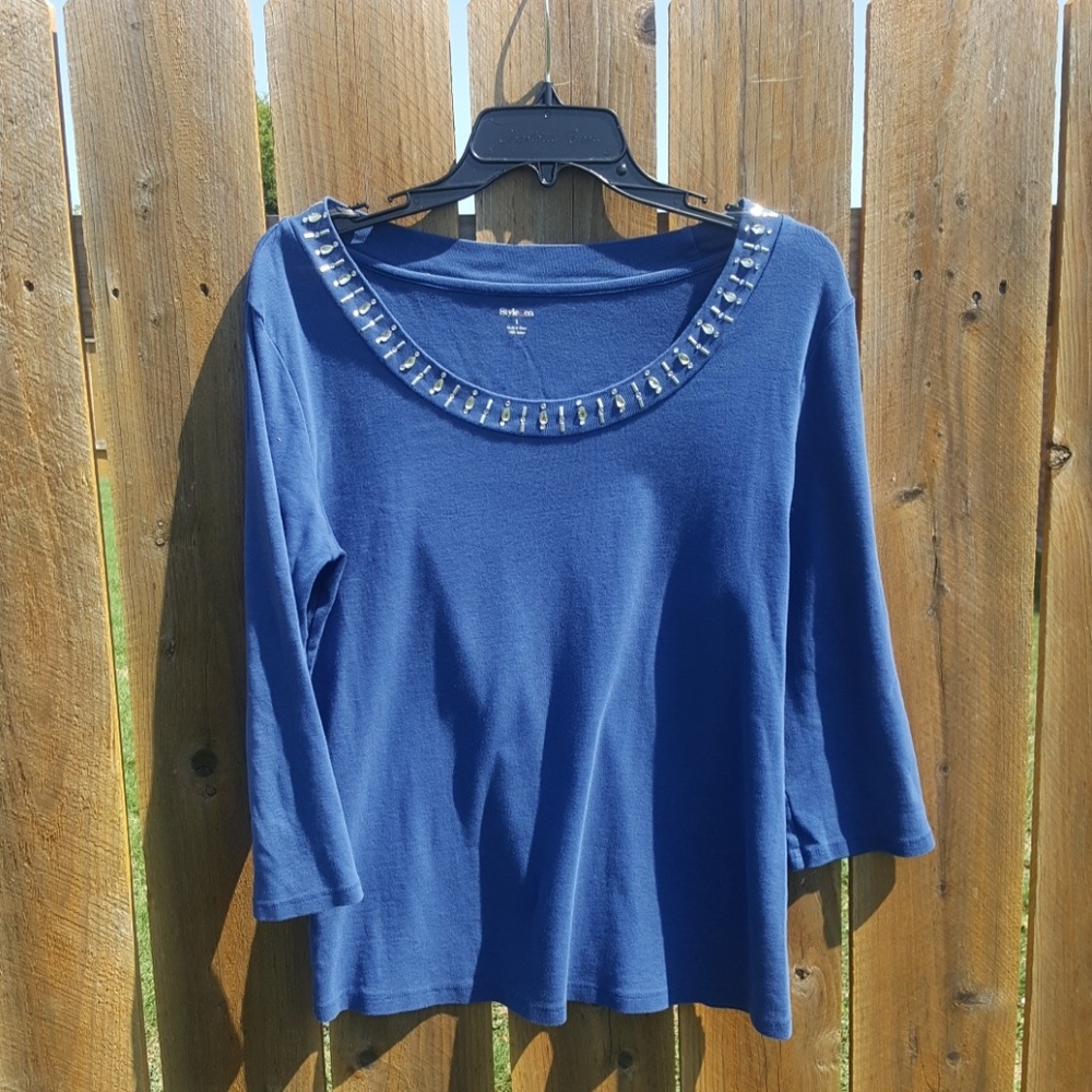 Blue Style & Co. blouse